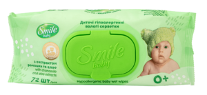 Smile Baby Серветка волога “Екстракт ромашки і алое”, 72шт.