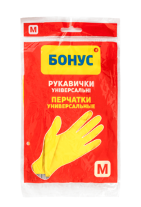 БОНУС Рукавички гумові універсальні, 1 пара, M