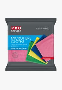 PRO Серветки з мікрофібри PURE GLASS для скла 30х30 см, 4 шт., мікс кольорів