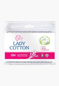 Lady Cotton Палички ватні в поліетиленовому пакеті, 200шт.
