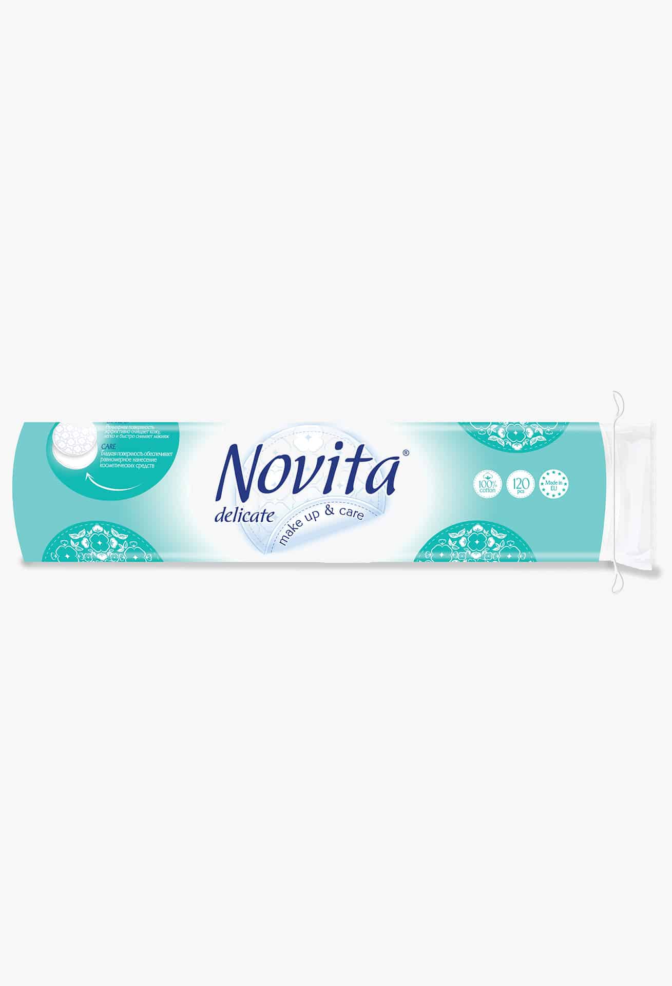 NOVITA Delicate Диски ватні косметичні, 120шт.
