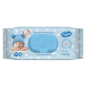 SMILE Baby Серветка волога з клапаном “Екстракт ромашки і алое” New, 100шт.