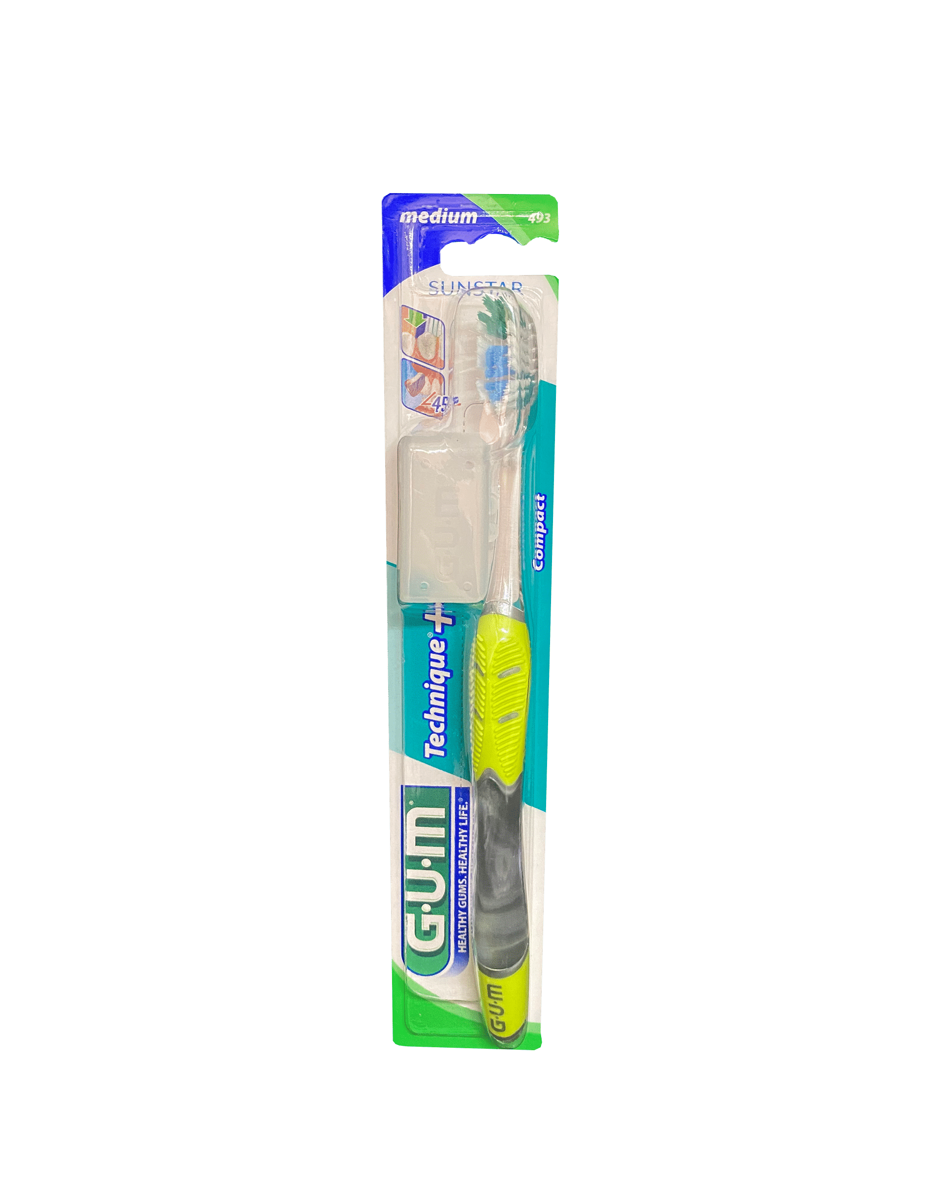 Зубна щітка GUM Technique PLUS, компактна середньо-м’яка