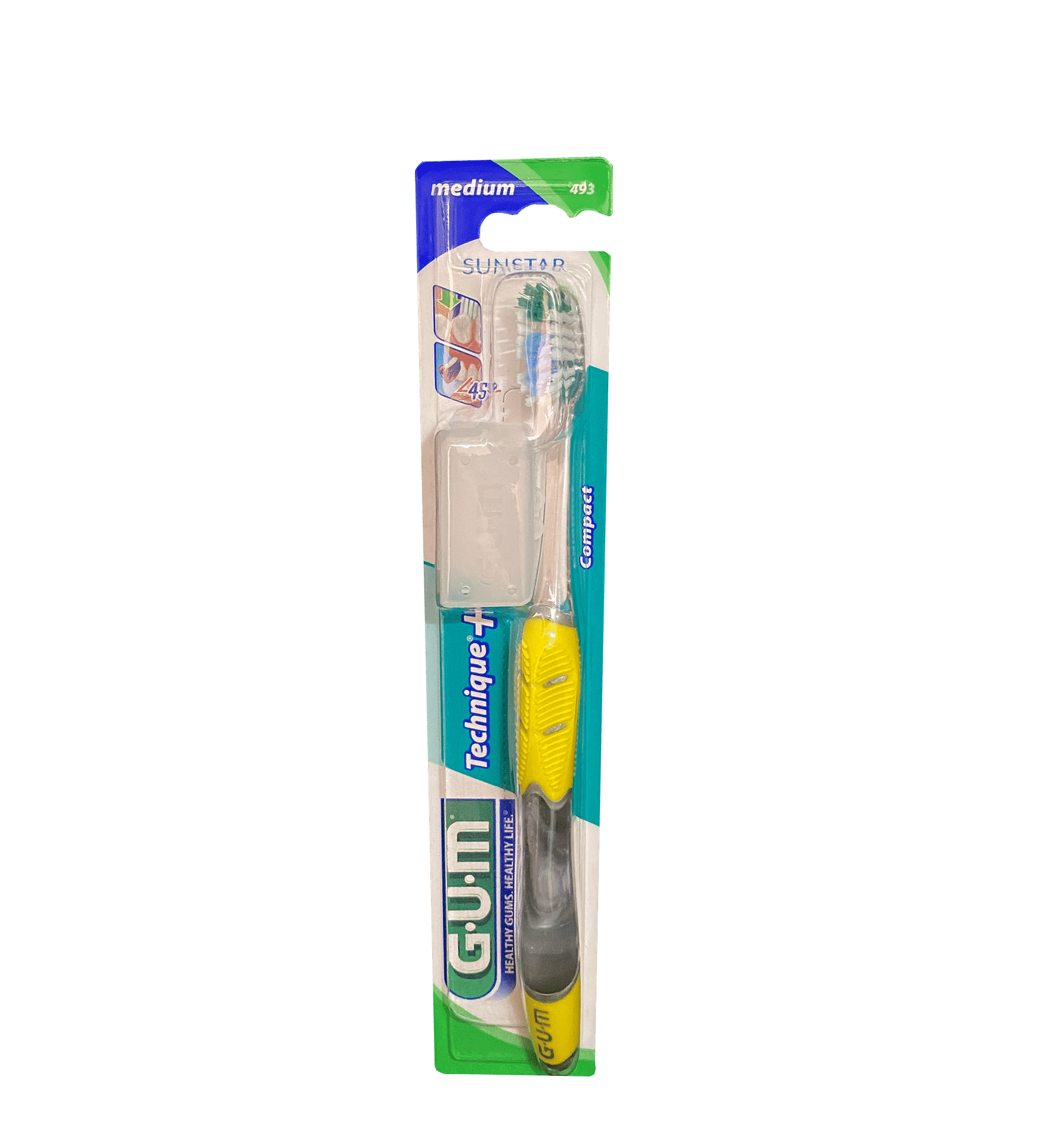 Зубна щітка GUM Technique PLUS, компактна середньо-м’яка