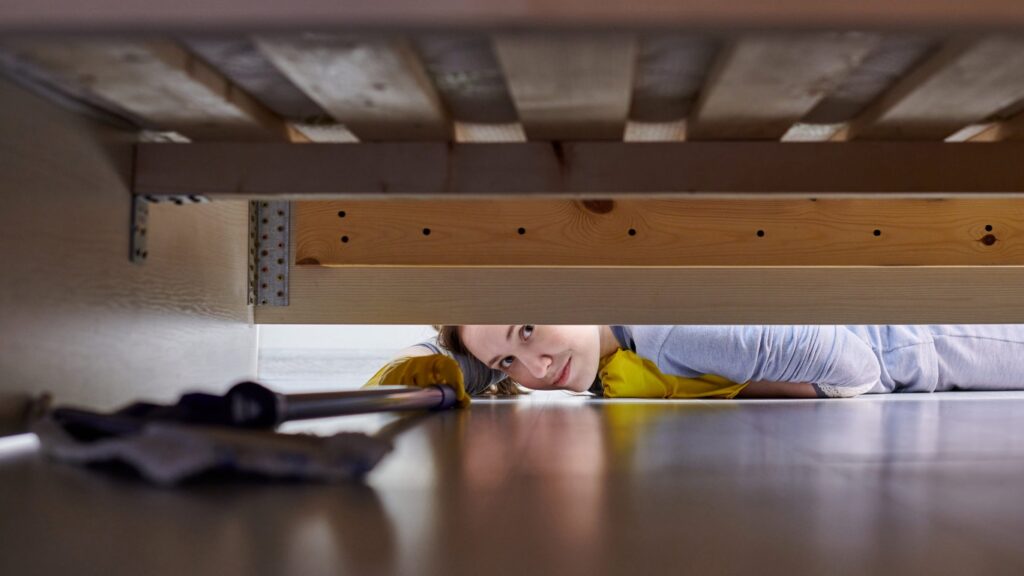 Як вимити підлогу під шафою?