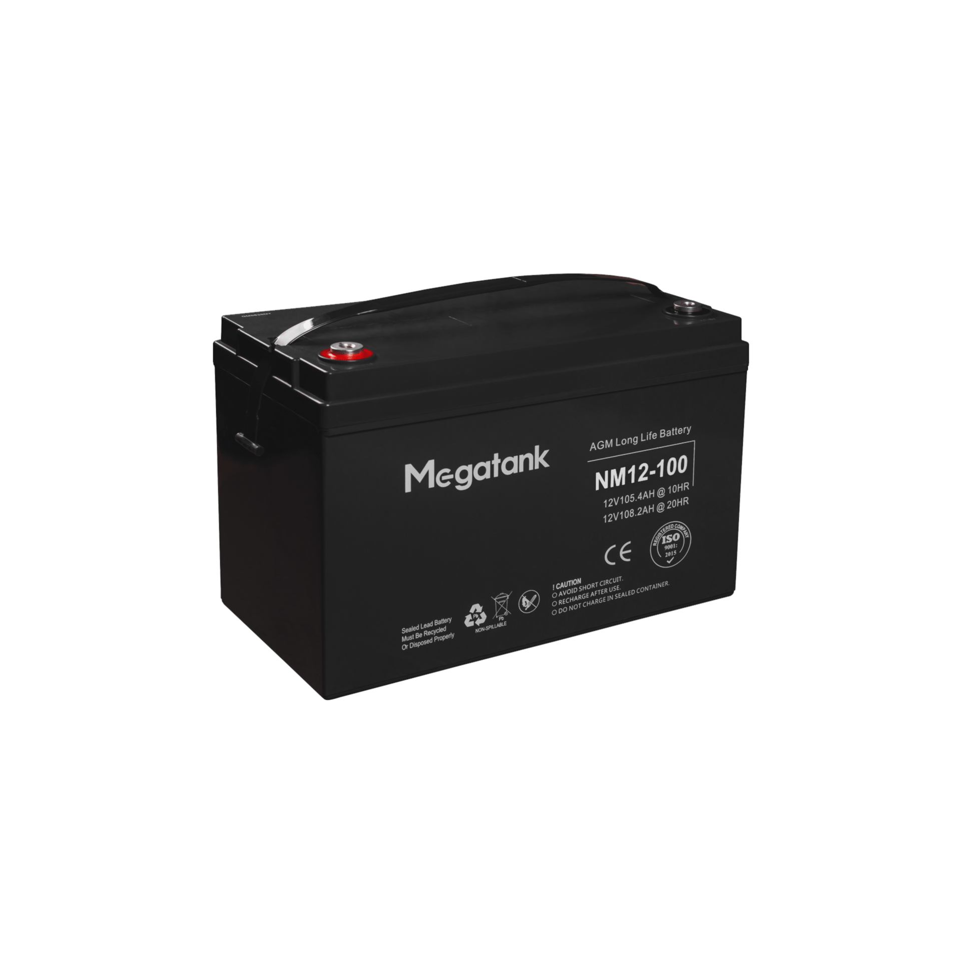 Кислотный аккумулятор 12В 100А*ч (1200 Вт*ч) для UPS / ИБП, батарея AGM Megatank 12V 100Ah