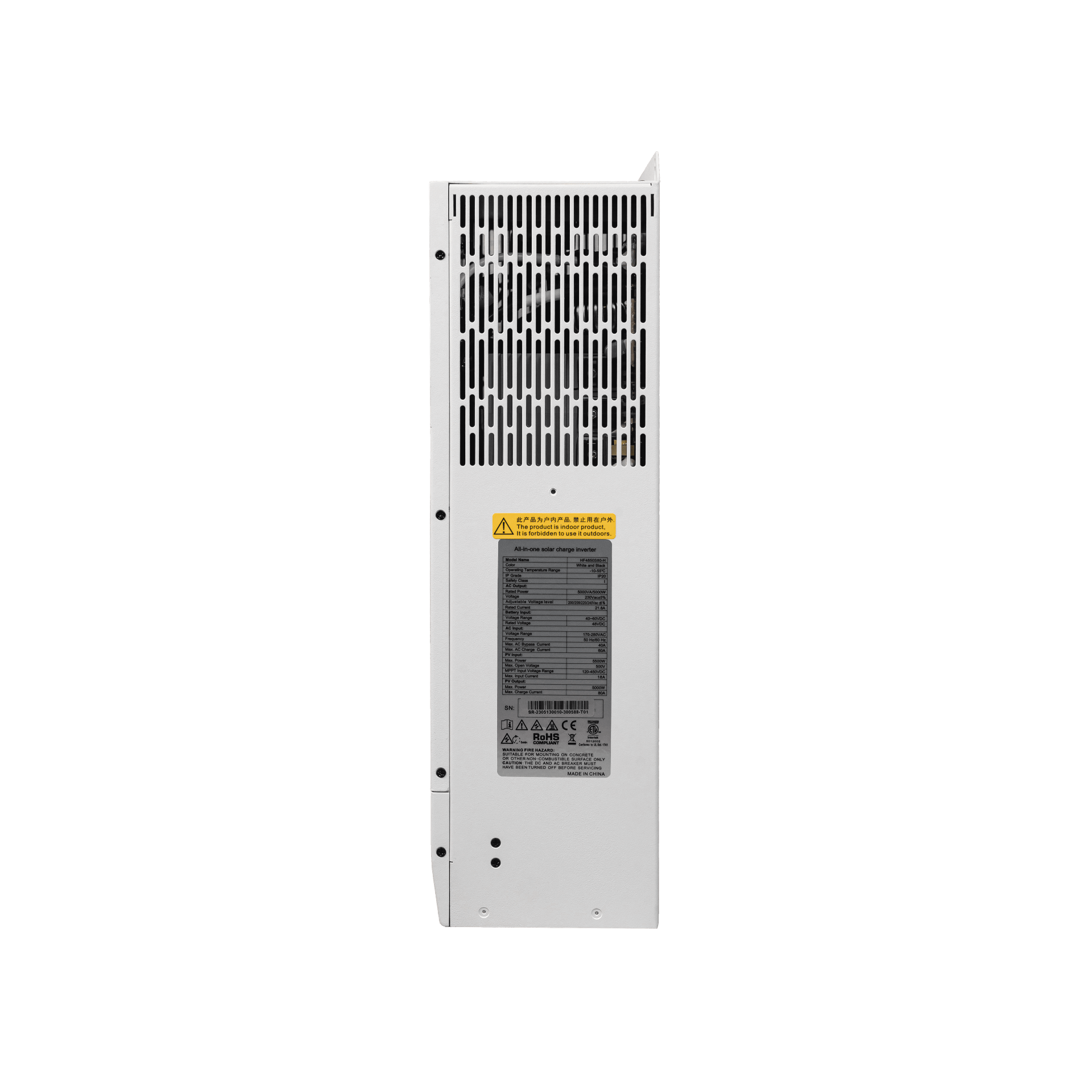 Гибридный инвертор SRNE 5kW/5000Ватт, 48V/48В, чистая синусоида, бесперебойник / UPS / ИБП, (SR-HF4850S80-H)