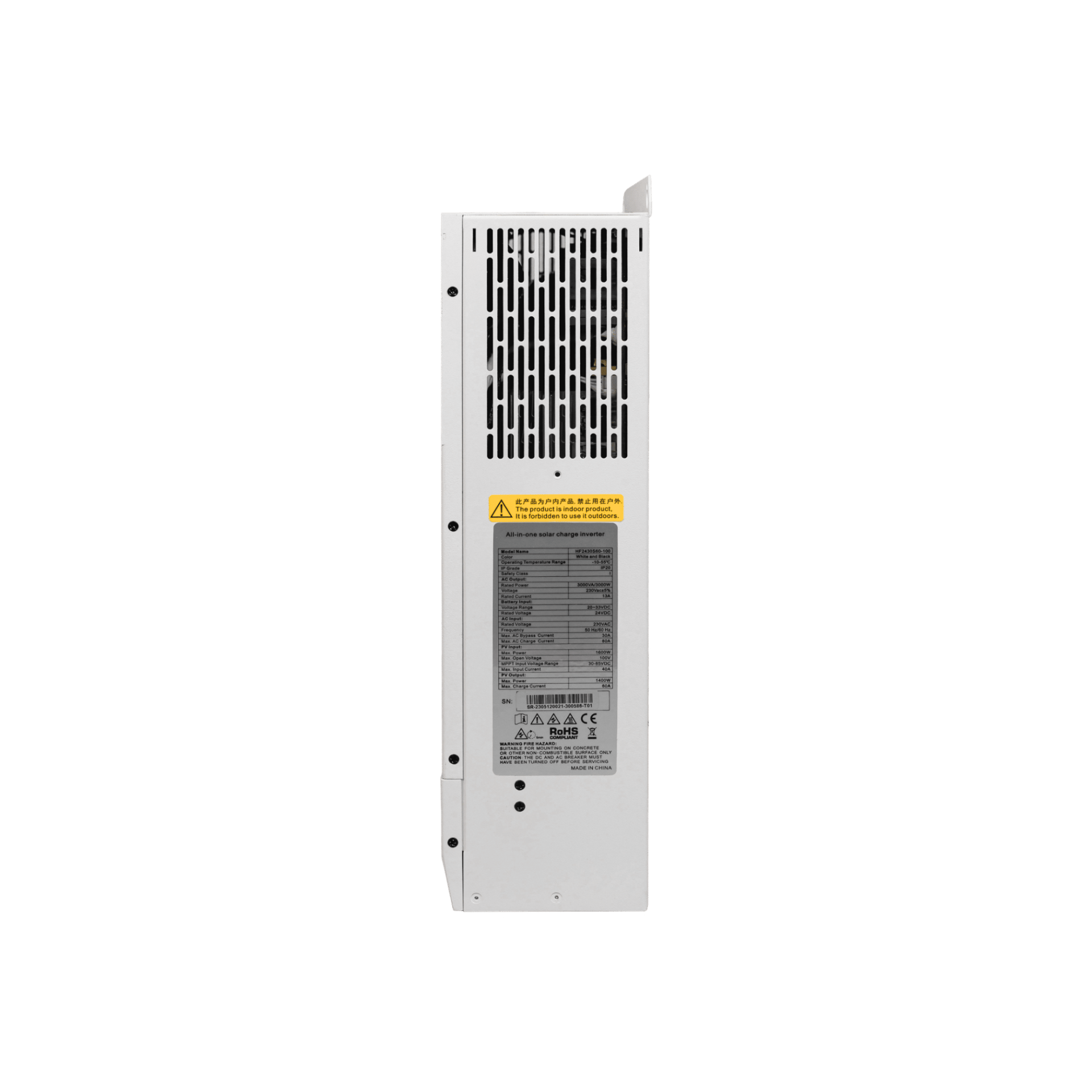 Гибридный инвертор SRNE 3kW/3000Вт, 24V/24В, чистая синусоида, бесперебойник/UPS/ИБП, (SR-HF2430S60-100)