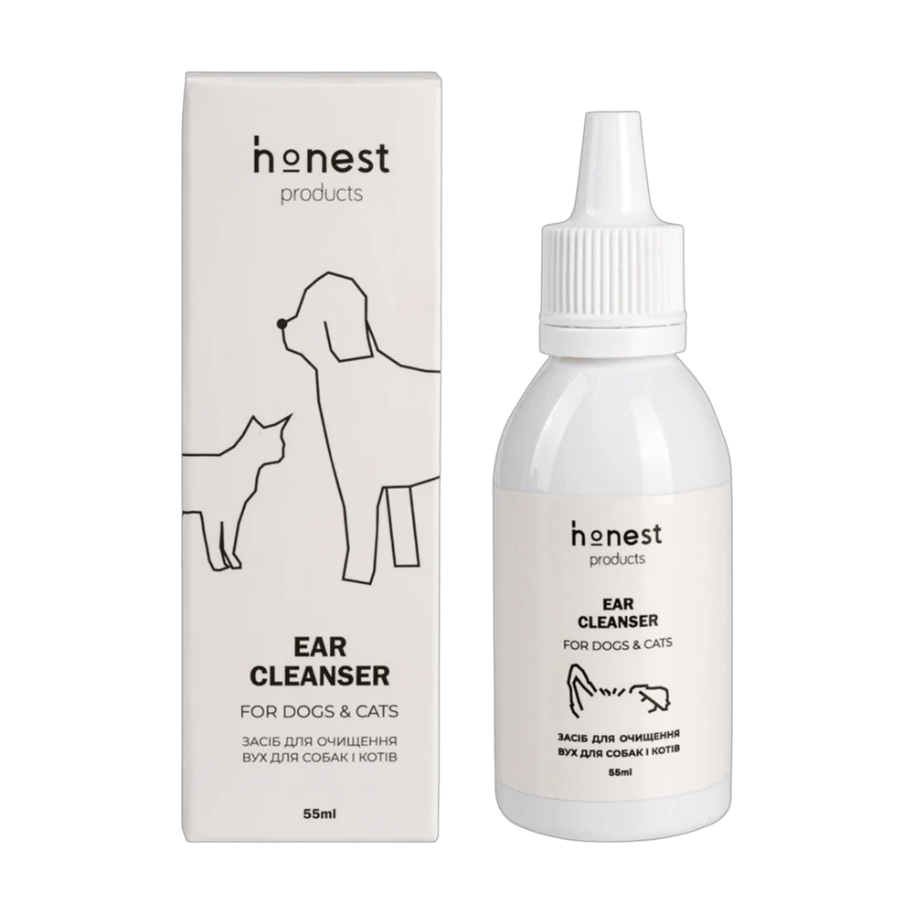 Средство для очистки ушей для собак и кошек от honest products, 55мл