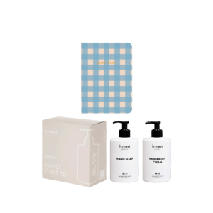 Подарунковий набір для догляду за шкірою рук та блокнот (блакитний)