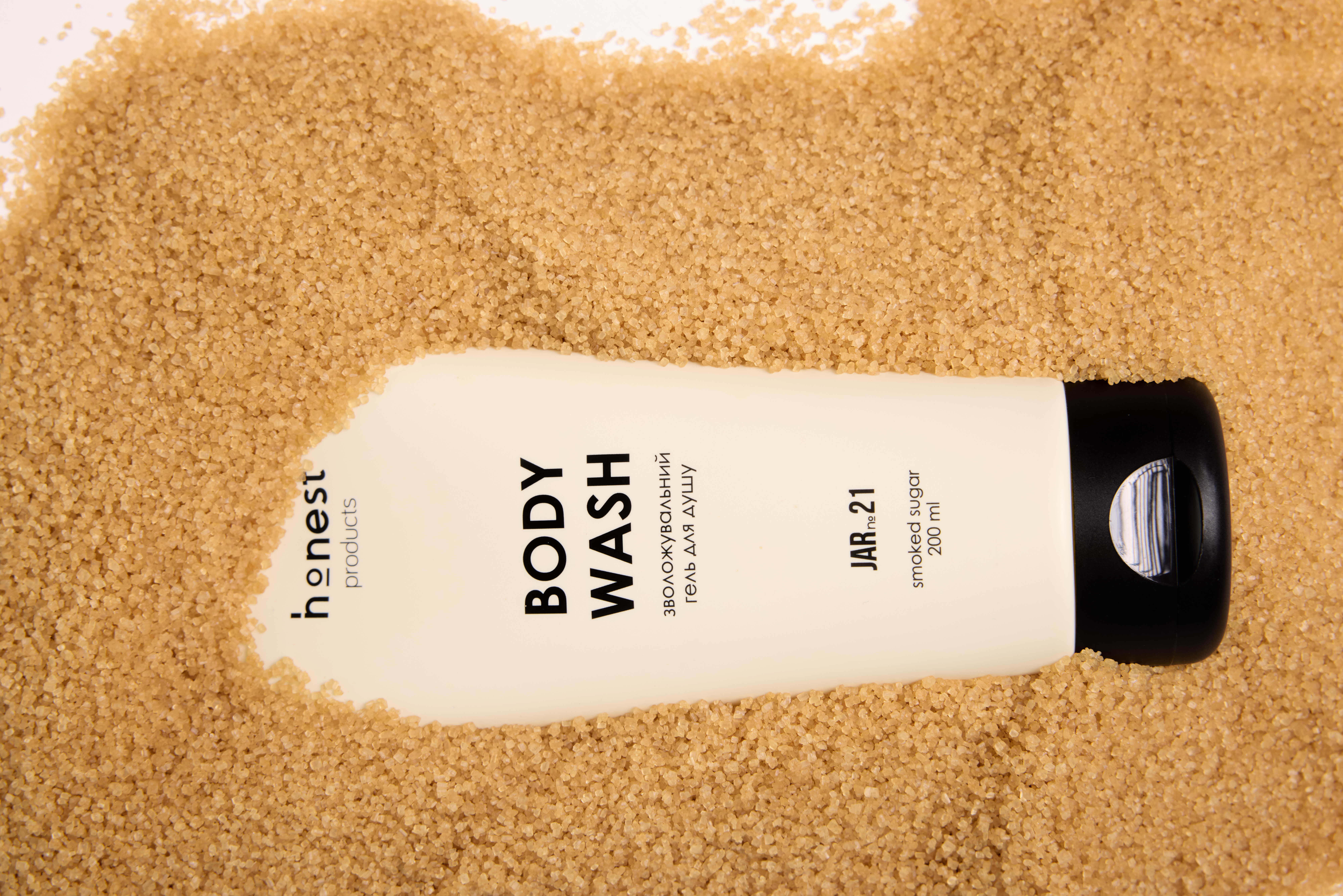 Зволожувальний гель для душу JAR №21 smoked sugar від honest products, 200мл