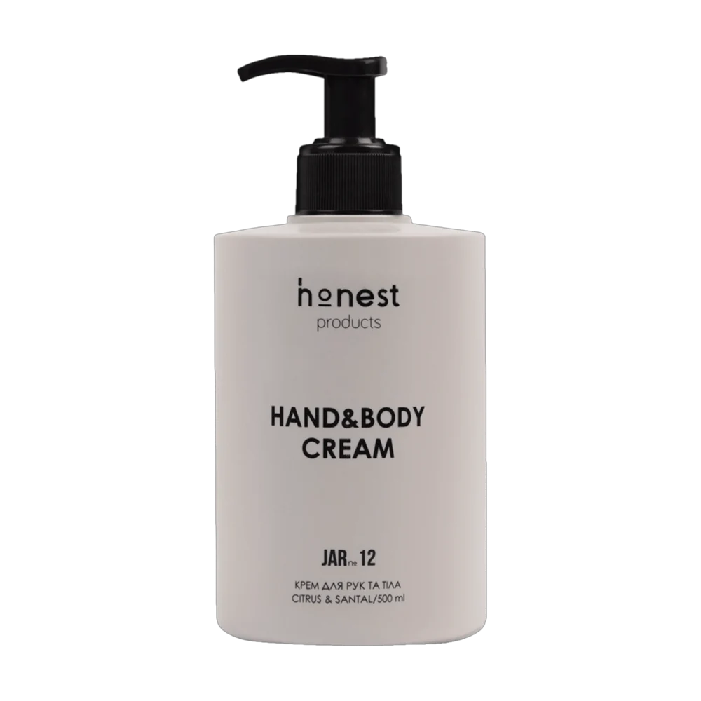 Увлажняющий крем для рук и тела JAR №12 citrus & santal от honest products, 500 мл