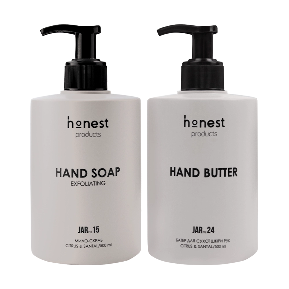 Набір мило-скраб та батер для рук citrus & santal від honest products